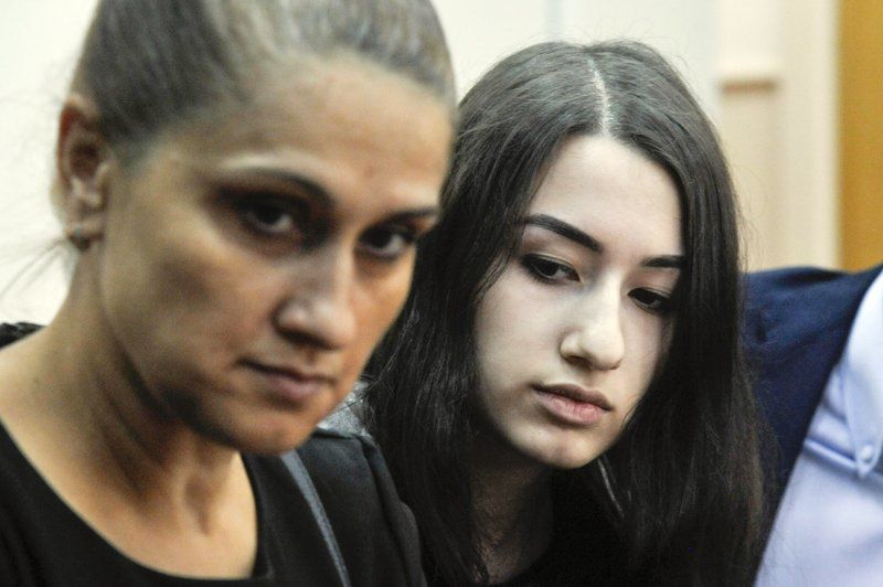Krestina Khachaturyan with mother